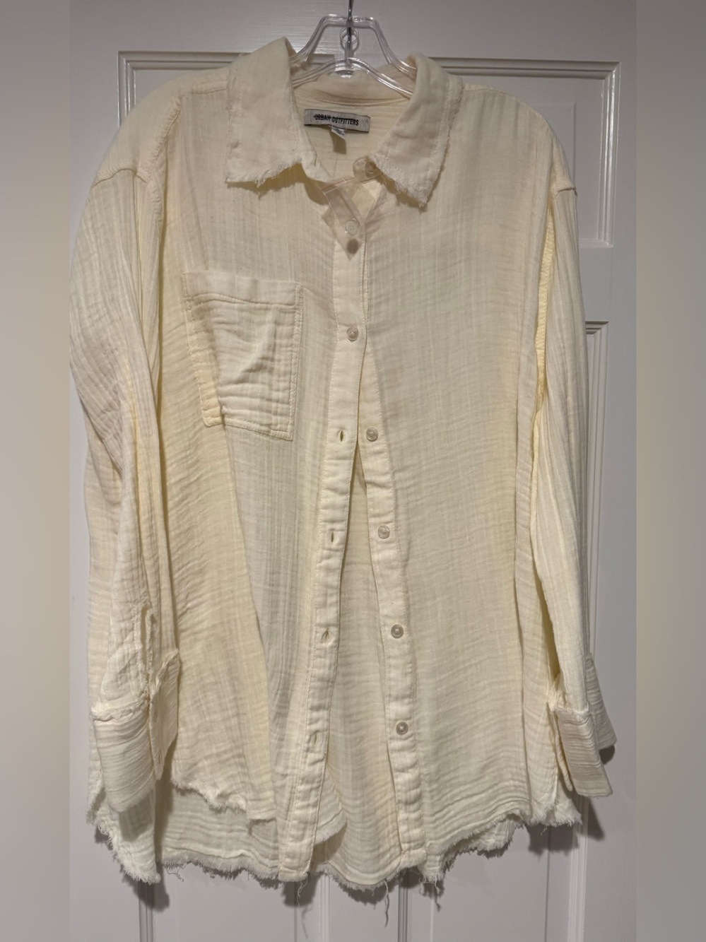 Women’s Cream Button-Up Gauze Shirt - Lightweight Casual